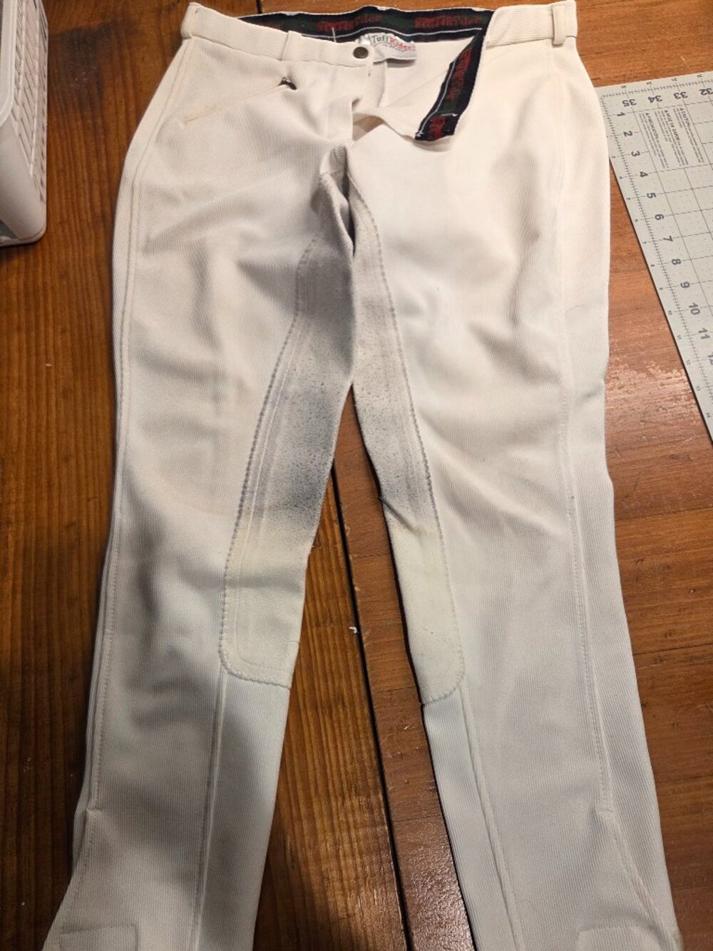 TuffRider Womens Breeches Size 32 Pull On Riding Pants White Corduroy